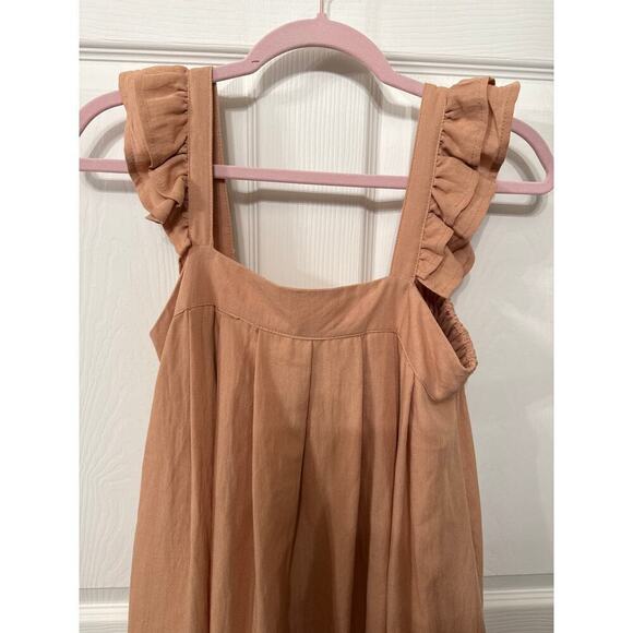 Mable Boah Boho Ruffle Sleeve Detail Button Back Reversible Midi Dress Salmon, S - Picture 5 of 10